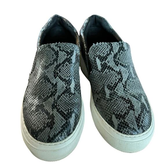 J Slides SlipOn Platform Sneaker Snake-Embossed Cleo Leather Black Size 9.5 - Picture 4 of 15